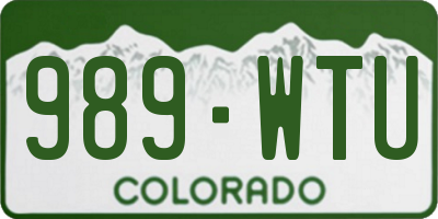 CO license plate 989WTU