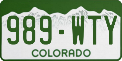 CO license plate 989WTY