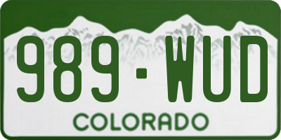 CO license plate 989WUD