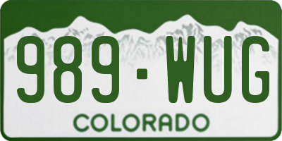 CO license plate 989WUG