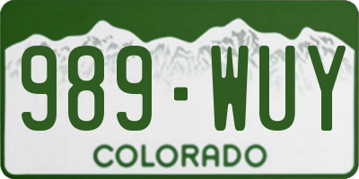 CO license plate 989WUY