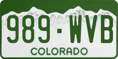 CO license plate 989WVB