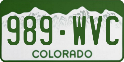 CO license plate 989WVC