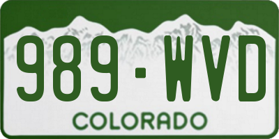 CO license plate 989WVD