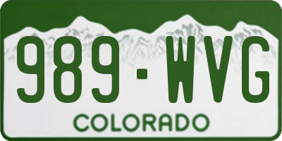 CO license plate 989WVG