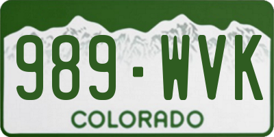 CO license plate 989WVK