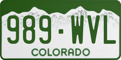CO license plate 989WVL
