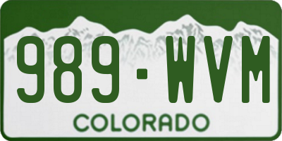 CO license plate 989WVM