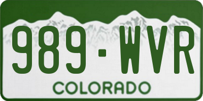 CO license plate 989WVR