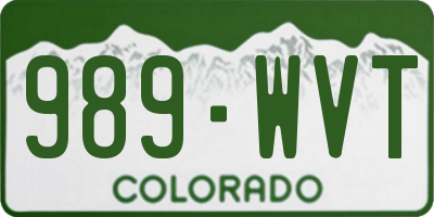 CO license plate 989WVT