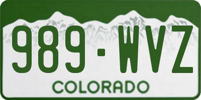CO license plate 989WVZ