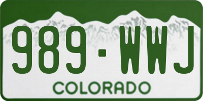 CO license plate 989WWJ