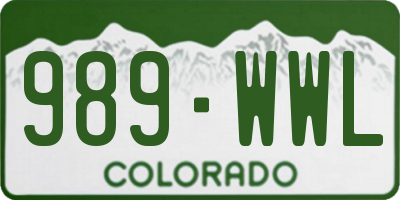 CO license plate 989WWL