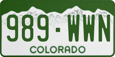 CO license plate 989WWN