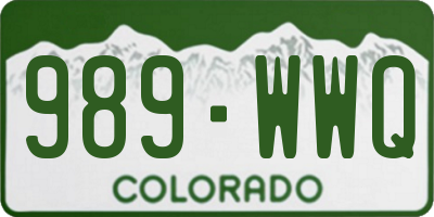 CO license plate 989WWQ
