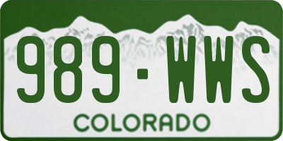 CO license plate 989WWS