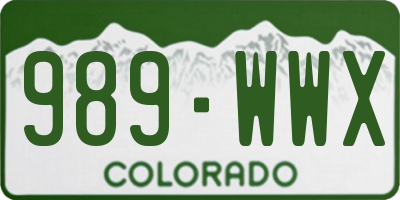 CO license plate 989WWX