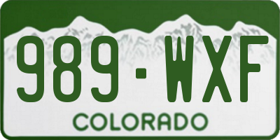 CO license plate 989WXF