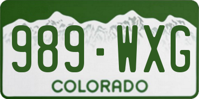 CO license plate 989WXG