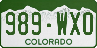 CO license plate 989WXO