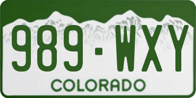 CO license plate 989WXY