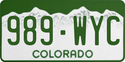 CO license plate 989WYC
