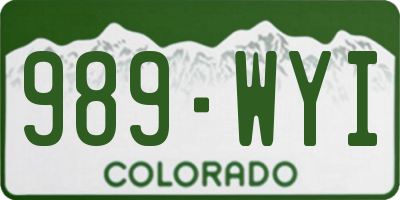 CO license plate 989WYI