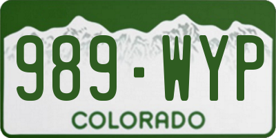 CO license plate 989WYP