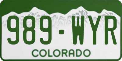 CO license plate 989WYR