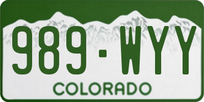CO license plate 989WYY