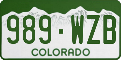 CO license plate 989WZB