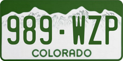 CO license plate 989WZP