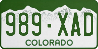 CO license plate 989XAD