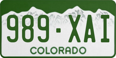 CO license plate 989XAI