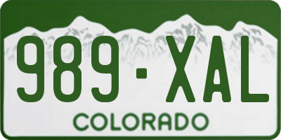 CO license plate 989XAL