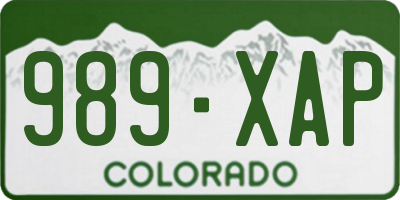 CO license plate 989XAP