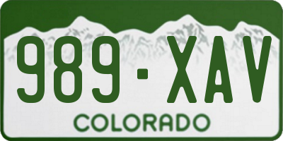 CO license plate 989XAV