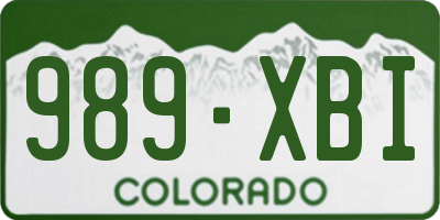 CO license plate 989XBI