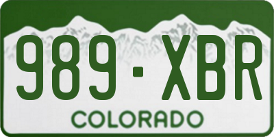CO license plate 989XBR