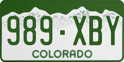 CO license plate 989XBY