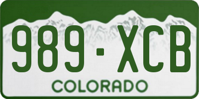 CO license plate 989XCB