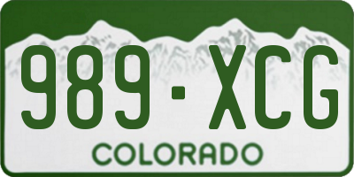 CO license plate 989XCG