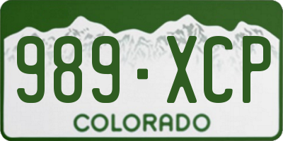 CO license plate 989XCP