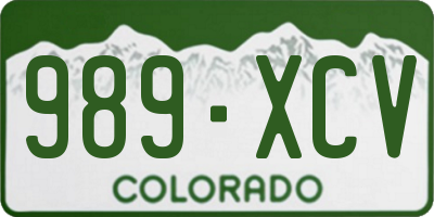 CO license plate 989XCV