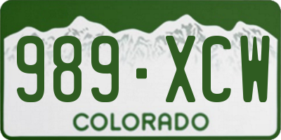 CO license plate 989XCW