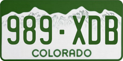 CO license plate 989XDB