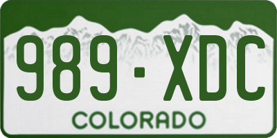 CO license plate 989XDC