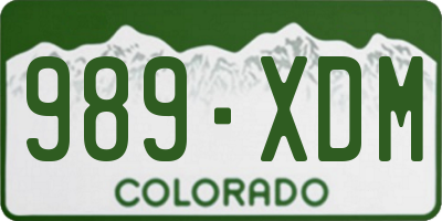 CO license plate 989XDM