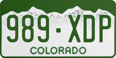 CO license plate 989XDP