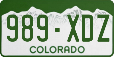 CO license plate 989XDZ